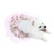 White Sleeveless Light Pink Rose Fusion Gauze Skirt With Light Pink Rhinestone Bow Pet Dress DC024 